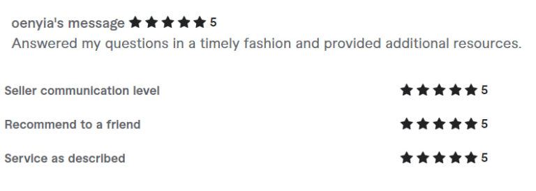 testimonial review feedback fiverr 55 star