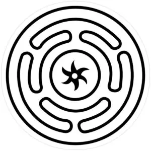 Hecate’s Wheel – Associated with the goddess Hecate, representing the crossroads, fate, and the mysteries of the underworld and magic.